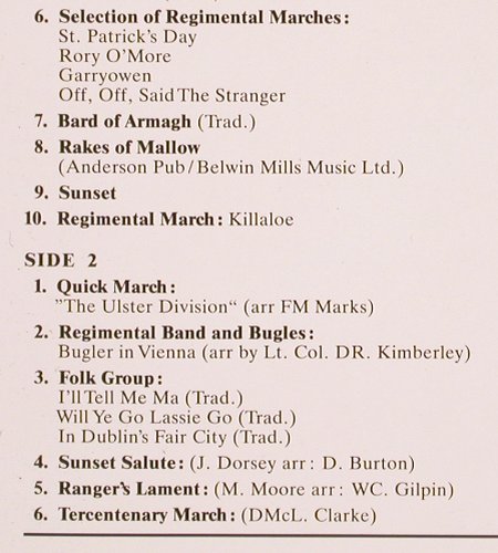 Royal Irish Rangers: 300 Years Of Service,Foc, Dave's Tonstudio (WK 30.1149), D Typ: LP Best.-Nr.: V6482 Preis: 9,00 Euro