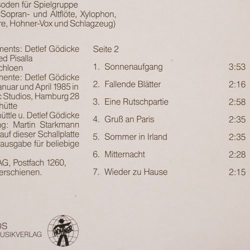 Gödicke,Detlef - Weites Land: 13 musik.Episoden f Spielgruppe, Hohner (HR 8 099 109), D,instrum., 1985 Typ: LP Best.-Nr.: V6574 Preis: 6,00 Euro.