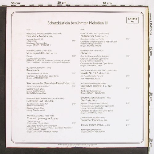 V.A.Schatzkästlein ber&uuml;hmter: Melodien III, Telefunken(6.41343 AG), D,Ri(1963),  - LP - V7035 - 5,00 Euro