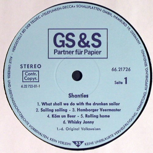 G.Schneider & S&ouml;hne: Das Beispiel Hamburg,Shanties unbek, GS & S / Teldec(66.21726), D, Foc, 1973 - LP - V7450 - 7,50 Euro