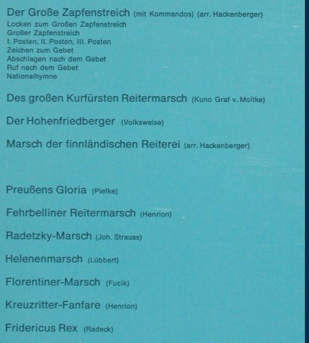 Hanseatisches Blasorchester L&uuml;beck: Der gr. Zapfenstreich,Armee-Reit.M., Tip(63-3002), D, Mono,  - LP - V7451 - 6,00 Euro