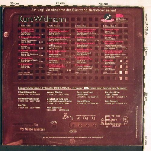 Widmann,Kurt: Die grossen Tanz-Orchester, Foc, Polydor (2664 212), D,1930-50 Typ: 2LP Best.-Nr.: V7553 Preis: 9,00 Euro.
