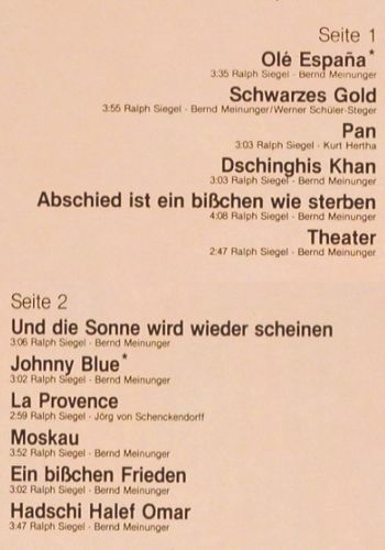 West,John - Orchester: spielt Ralph Siegel, Jupiter (6.25118 BF), D Typ: LP Best.-Nr.: Y709 Preis: 6,00 Euro.